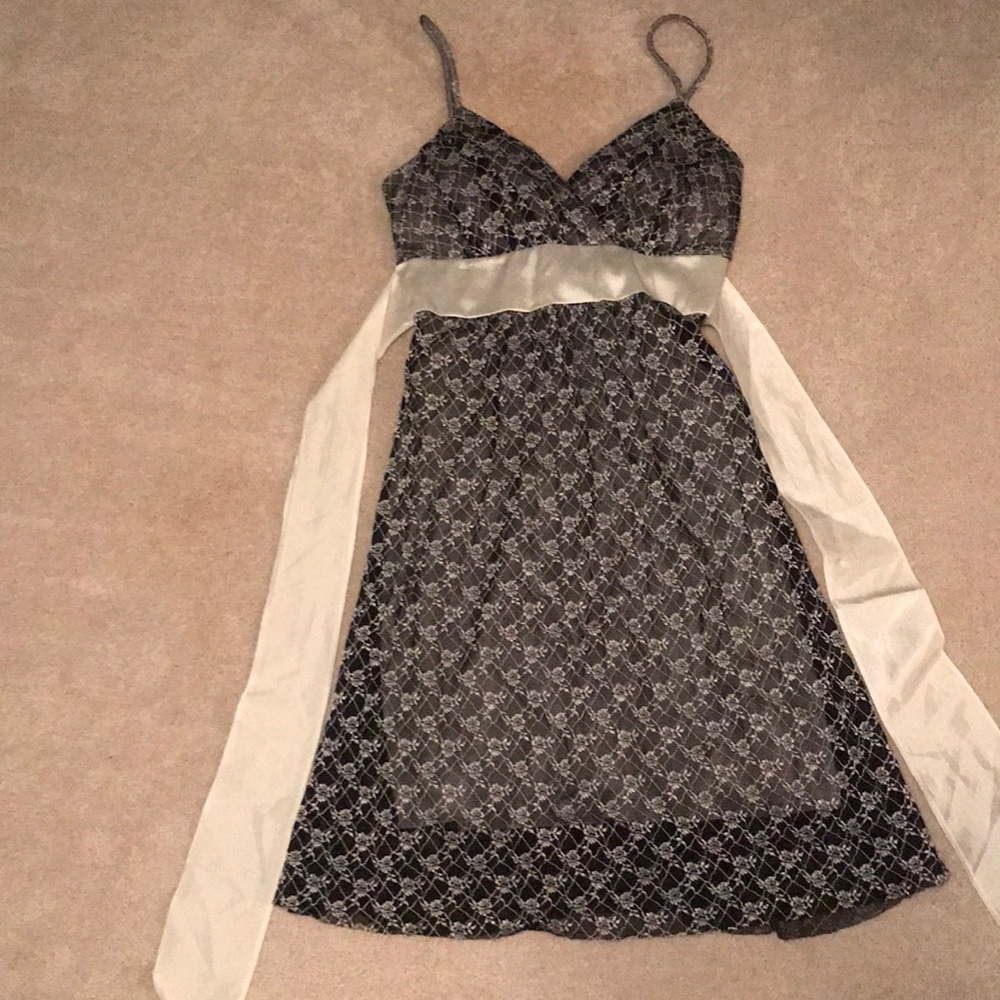 Black and white mini formal dress